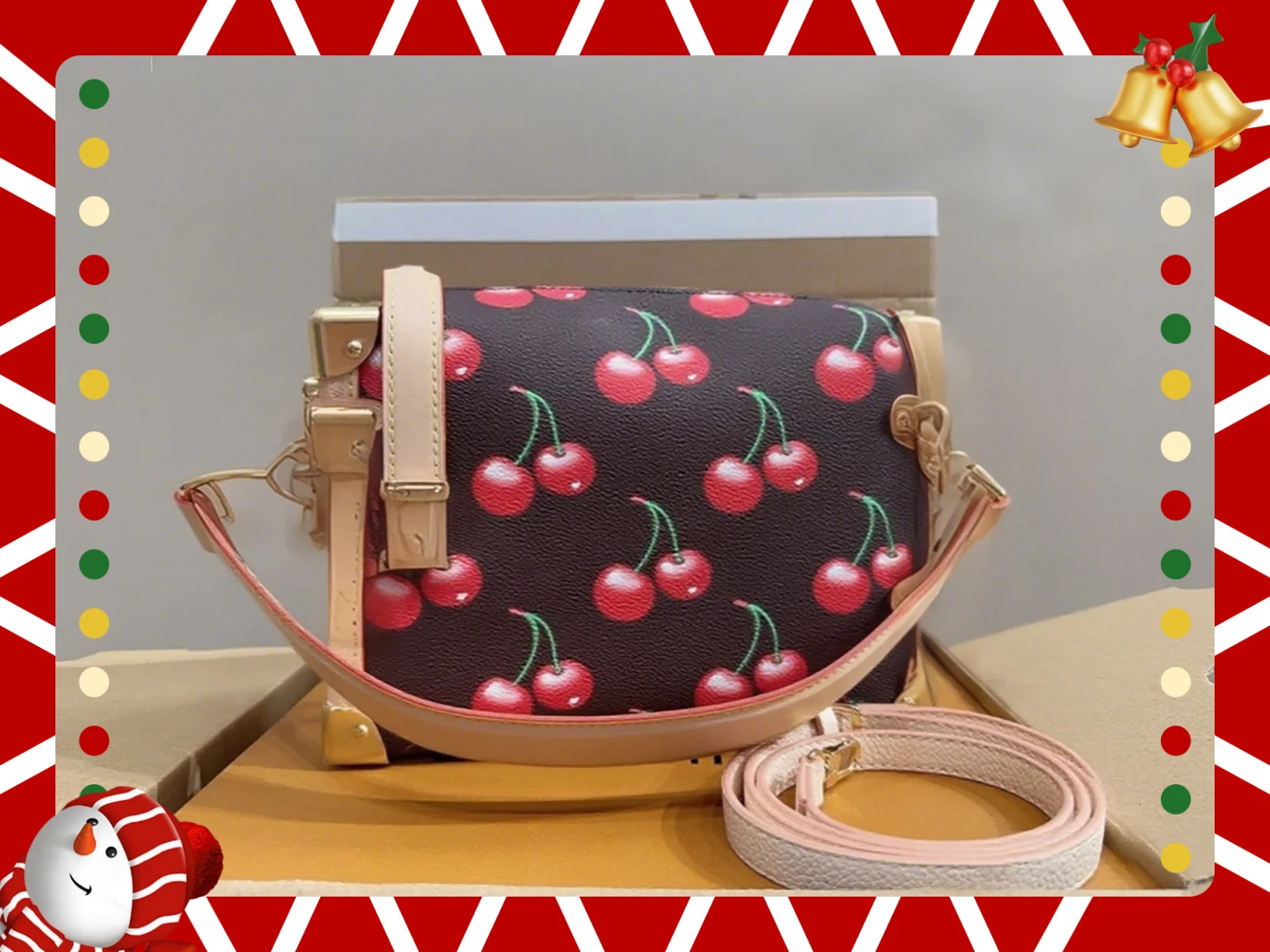 

23x16 см Модные универсальные сумки из кожи вишни Портативные можно носить на плече без коробок