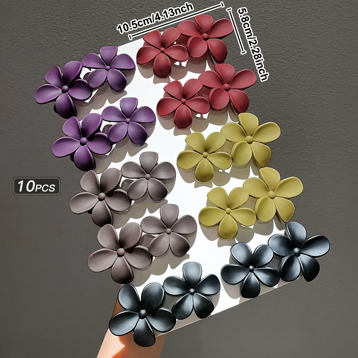 10pcs Women's Temperament Flower Duckbill Clip Hair Accessory Internet Celebrity Back Head Hair Shark Clip