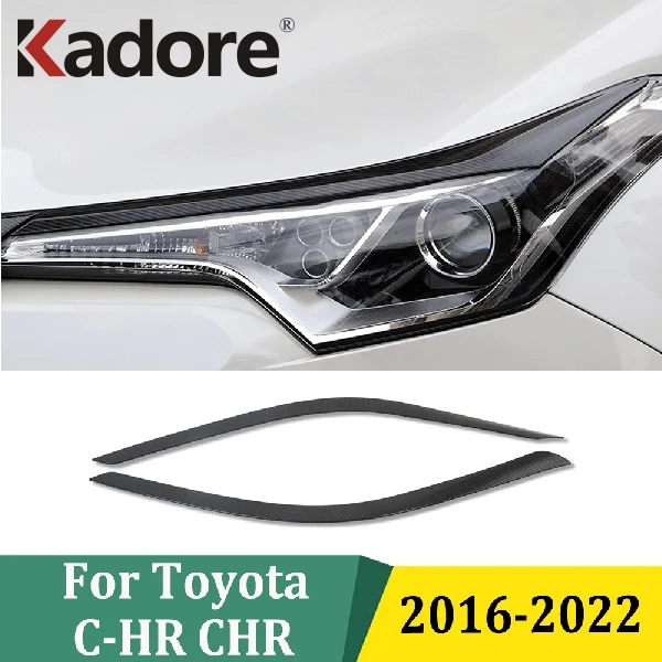 

For Toyota C-HR CHR 2016-2021 2022 Chrome Front Head Light Lamp Cover Trim Headlight Eyebrow Strips Car Styling Accessories
