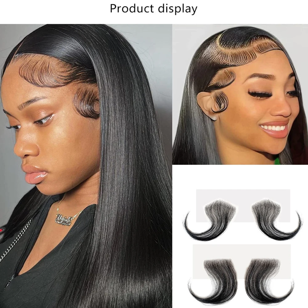 

15 см 100% человеческие волосы, невидимая натуральная челка, черные кружевные края, бесшовное покрытие, нашивка на лоб, линия роста волос, нашивка с краями бакенбарда