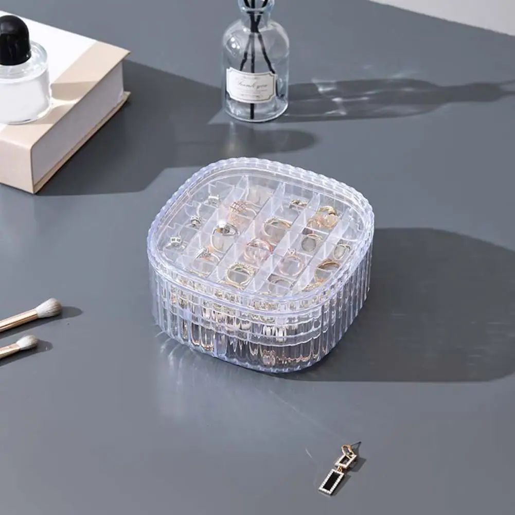 Jewelry Case with Transparent Lid Multi-layer Mini Jewelry Organizer Display Case with Transparent Lid Travel for Earrings