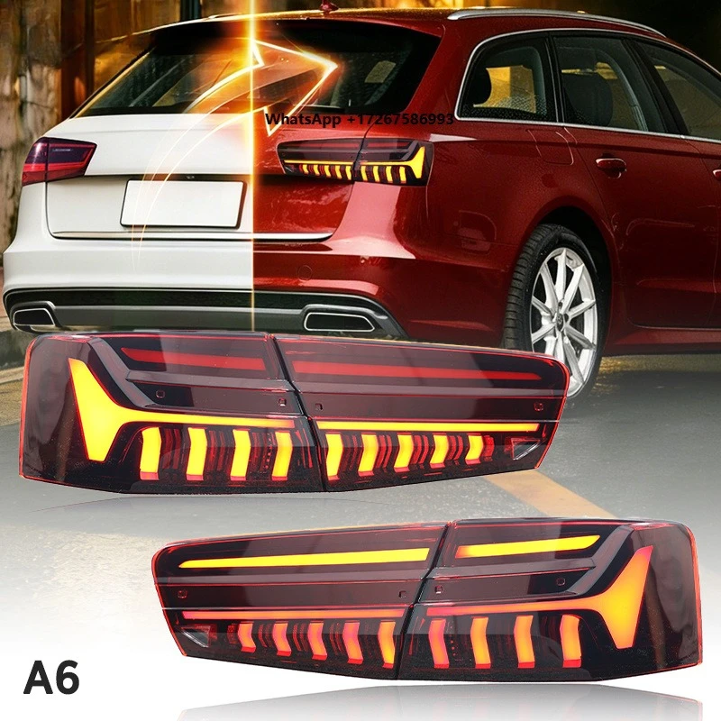 

JUSHUN for A6 C7PA 2016-2018 Red LED Taillight 8000K Color Temperature 12V Volta Assembly New Condition Car LED Headlights