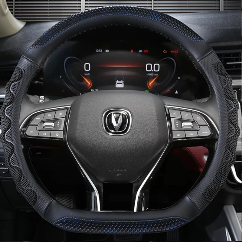 

Steering Wheel Cover for Changan CS75 Plus CS55 Plus CS35 High Quality Car Accessories Genuine Leather Anti-Slip Sweatproof