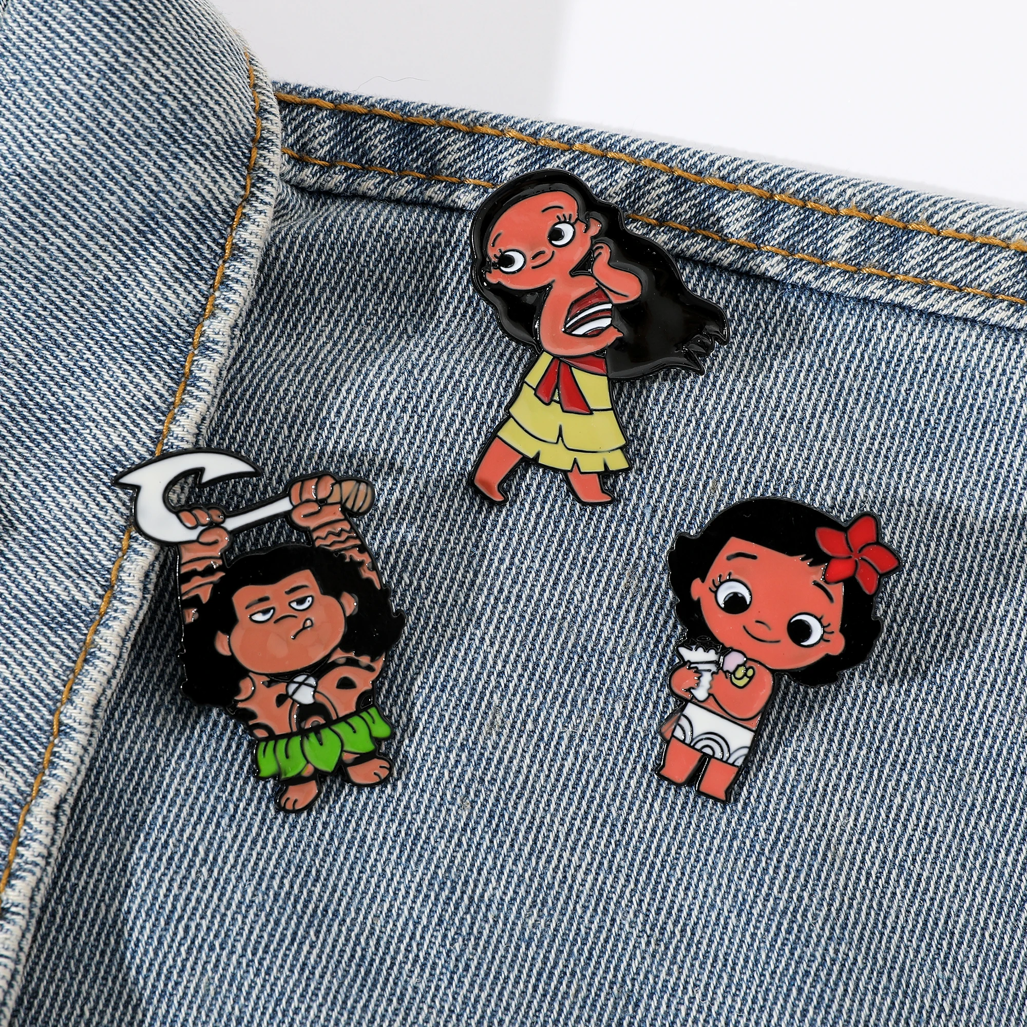 Broche de personaje de televisión y película de animación de dibujos animados creativos, mochila de solapa esmaltada de princesa Ana, accesorios de Pin para ropa, 3 uds.