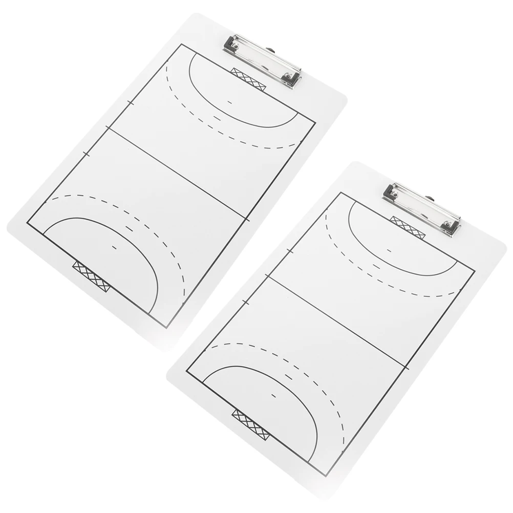 

2pcs Handball Coaching Board Multifunctional Clip Lightweight Double Sided Pvc Tactical Marker Board Team Guidance Handball