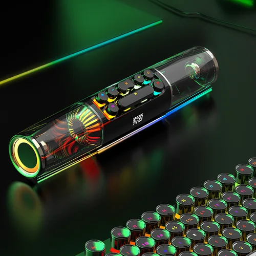 블루투스 고출력 RGB 게이밍 스피커, 무선 베이스 컬럼 서브우퍼, 3D 서라운드 사운드바, 컴퓨터 스피커 