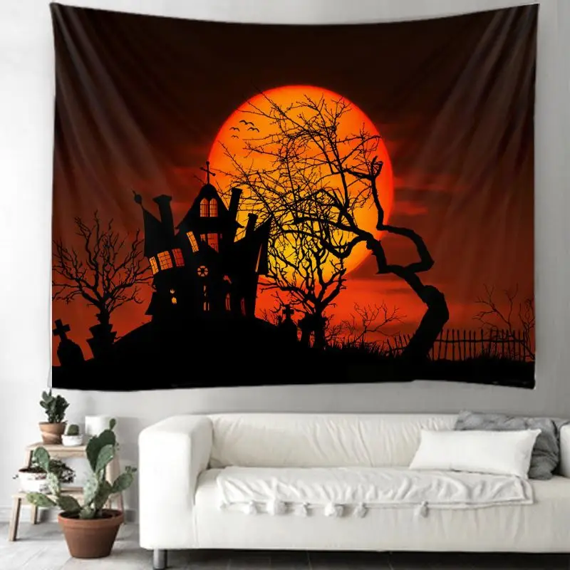 

Halloween Series Background Cloth Printed Wall Hanging Tapestry For Home Decor