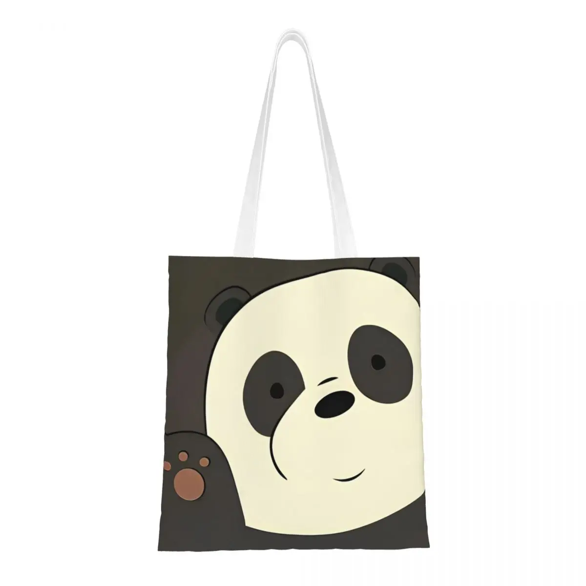 We Bare Bears Panda Canvas Tote Handbag Funny Panda Animal Grocery Torby na zakupy wielokrotnego użytku dla Unisex