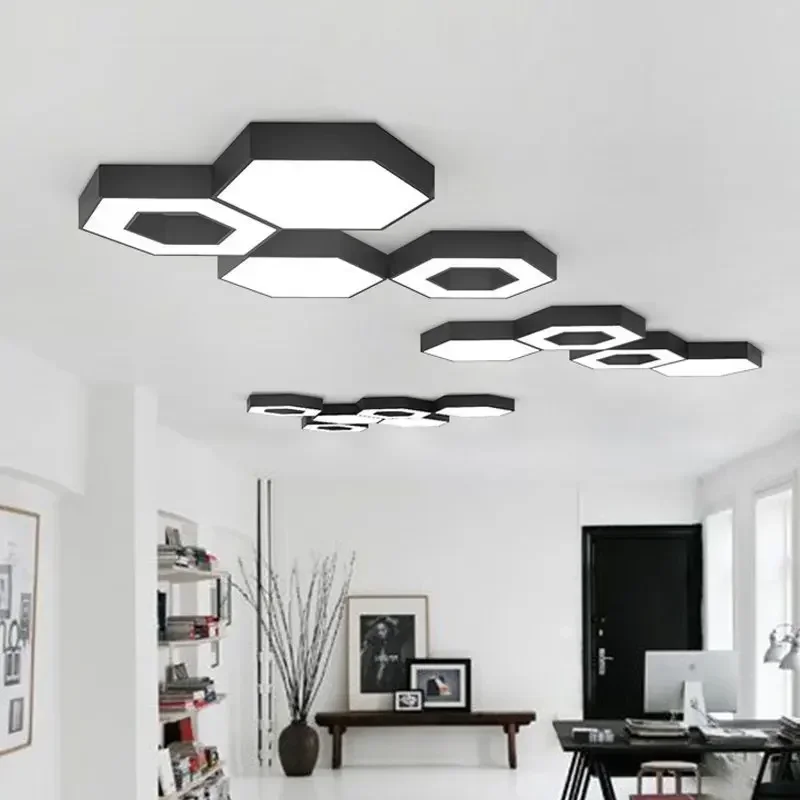 Designer lamp Nordic bedroom  simple modern living room  combination geometric honeycomb LED ceiling light