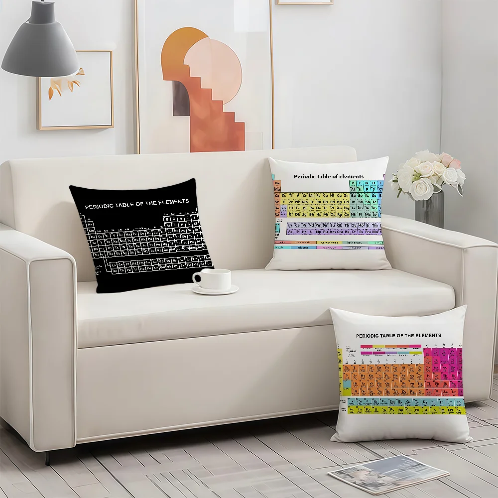 Periodic Table of Elements Cushion Cover Birthday Anniversary Gifts Double Sided Printed Zipper Cushion Cover Soft Skin Bedding