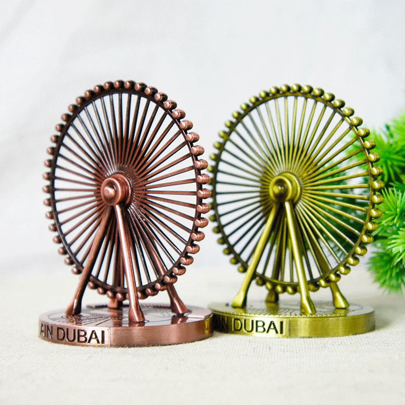 Dubai Ferris Wheel Building Model Metal Architecture Crafts Modern Home Furnishings Simplicity Decor Souvenir For Friends Gifts