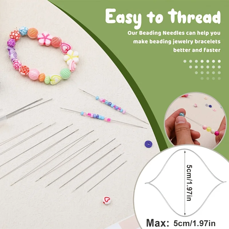 Foldable bead piercing needle, seed bead specific bead piercing needle, large hole seed bead piercing needle set