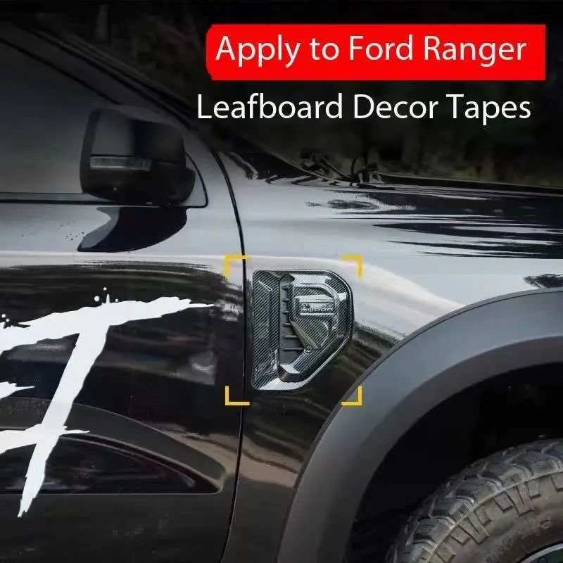 

Ford Ranger Range Exterior Upgraded Bright Black Carbon Fiber Pattern Leaf Panel Decorative Patch Exterior Parts