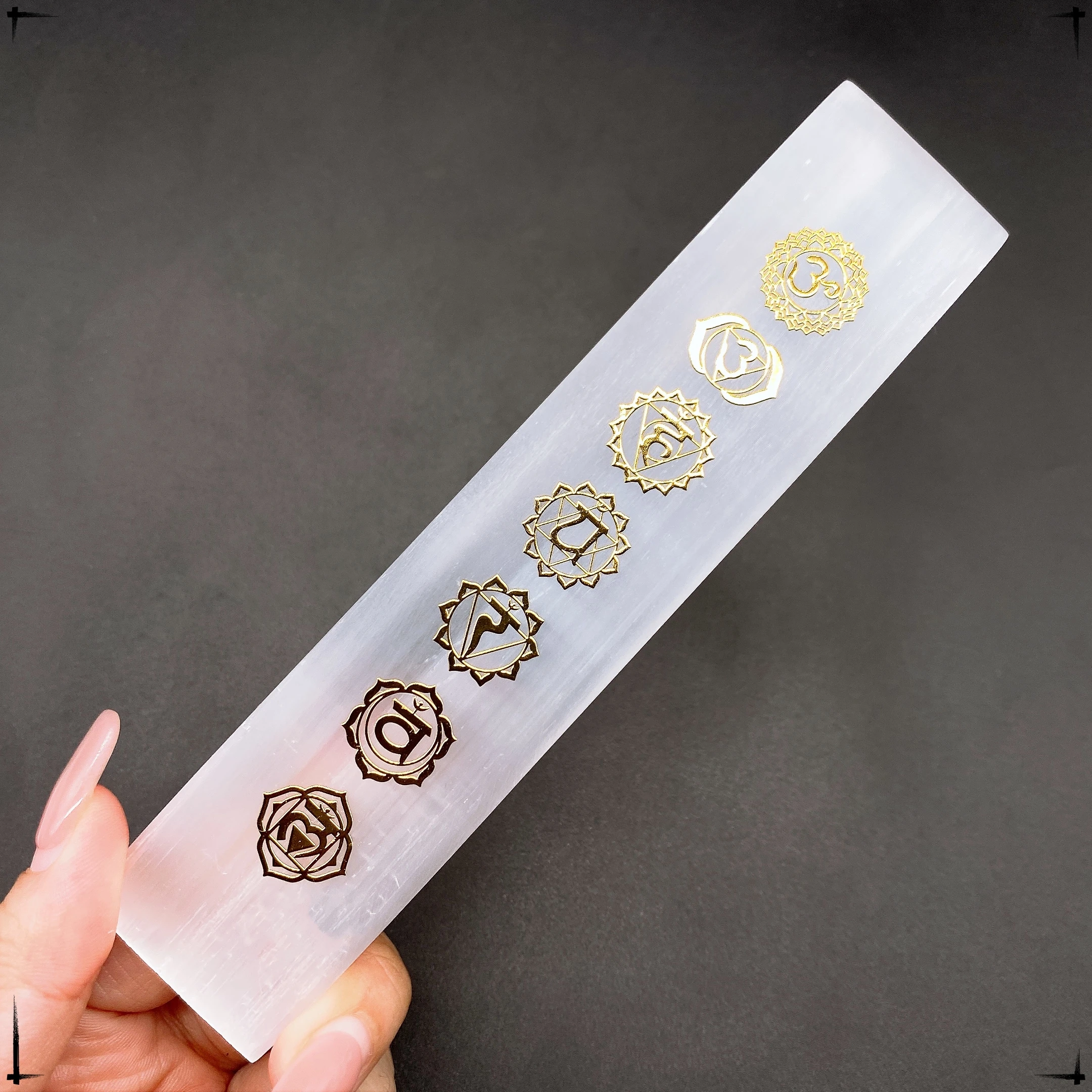 150MM Natural 7 Chakra Selenite Plate Chakra White Gypsum Plate Healing Stone Charging Mineral Mineral Specimen Home Decor Gift