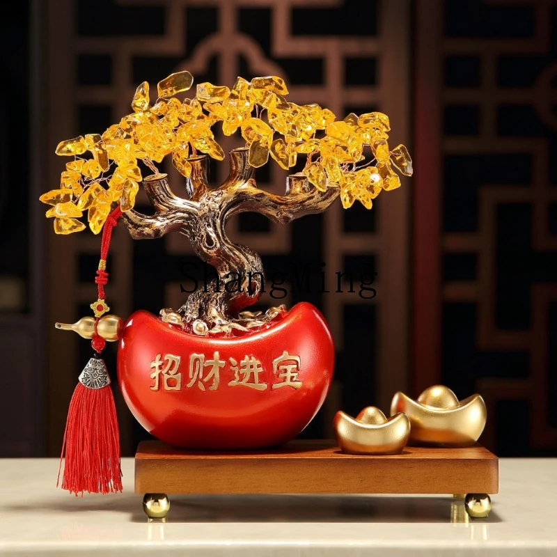 

FG Lucky Treasure Entrance TV Wine Cabinet Living Room Yuanbao Fortune Tree Home Decorations Housewarming Gifts