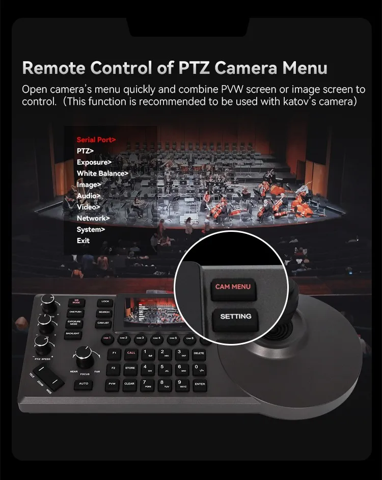 Support DDP 4D PTZ Joystick Keyboard Controller for Live Broadcast Video Conference Meeting PTZ Camera for Conference