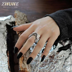 ZHUHE Burnt Lava Open Ring Neo-Gothic Style For Women Men's Jewelry Accessories Party Gift