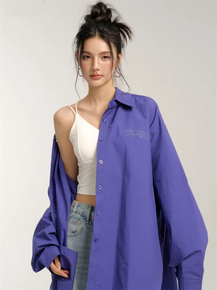 

Street fiti Women's irt Chic Trendy Cotton Polyester Blend Long Sve Collar Regular Fit Summer New Arrival