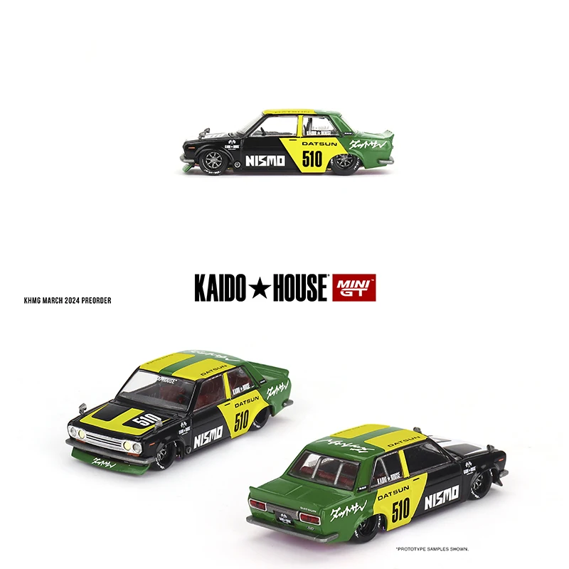 

PreSale MINIGT KHMG131 1:64 Datsun Street 510 Racing V2 Openable Hood Diecast Diorama Car Model Kaido House