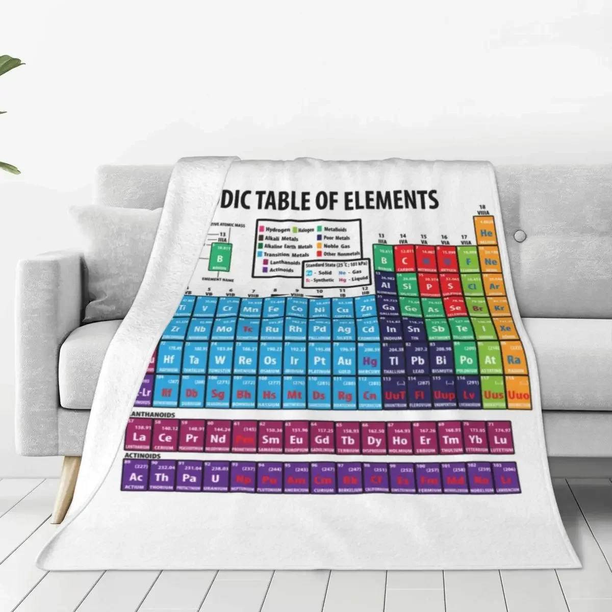Periodic Table Of Elements Chemistry Warm Soft Blanket Nature Camping Throw Blanket Spring Flannel Bedspread Sofa Bed Cover