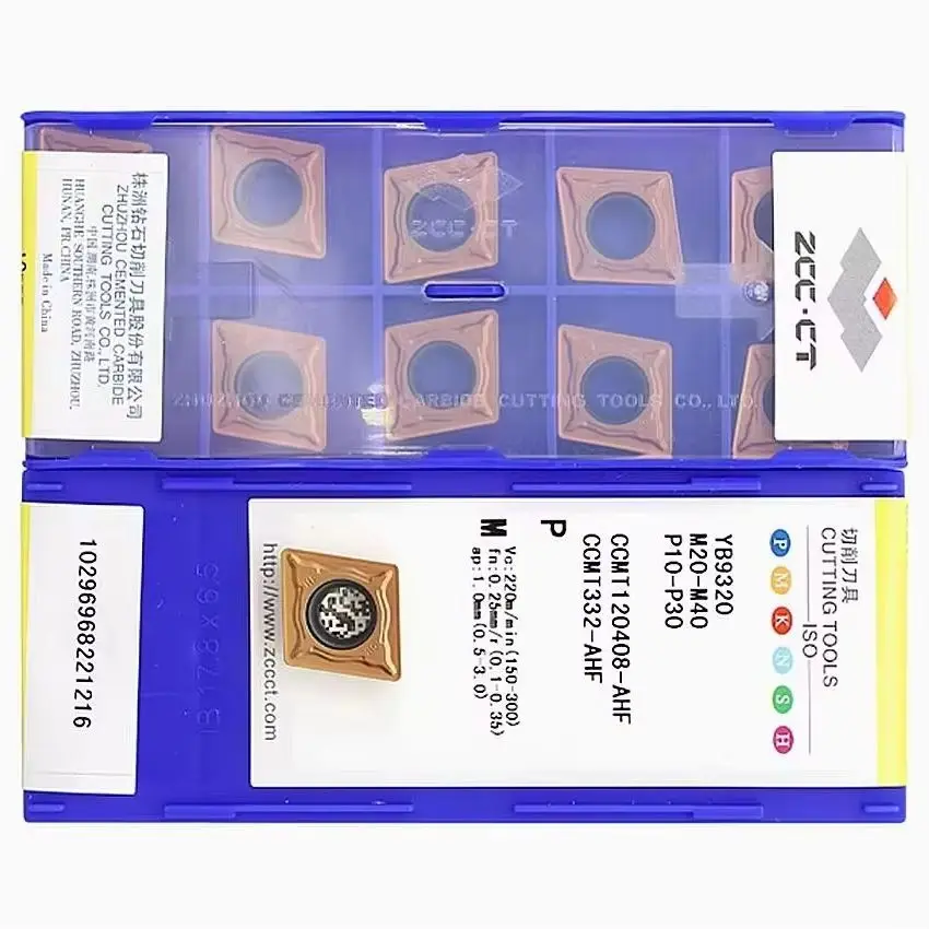 

CCMT120404-AHF YB9320/CCMT120408-AHF YB9320 ZCC.CT Инструменты с ЧПУ, твердосплавные лезвия, токарные пластины для стали, нержавеющей стали