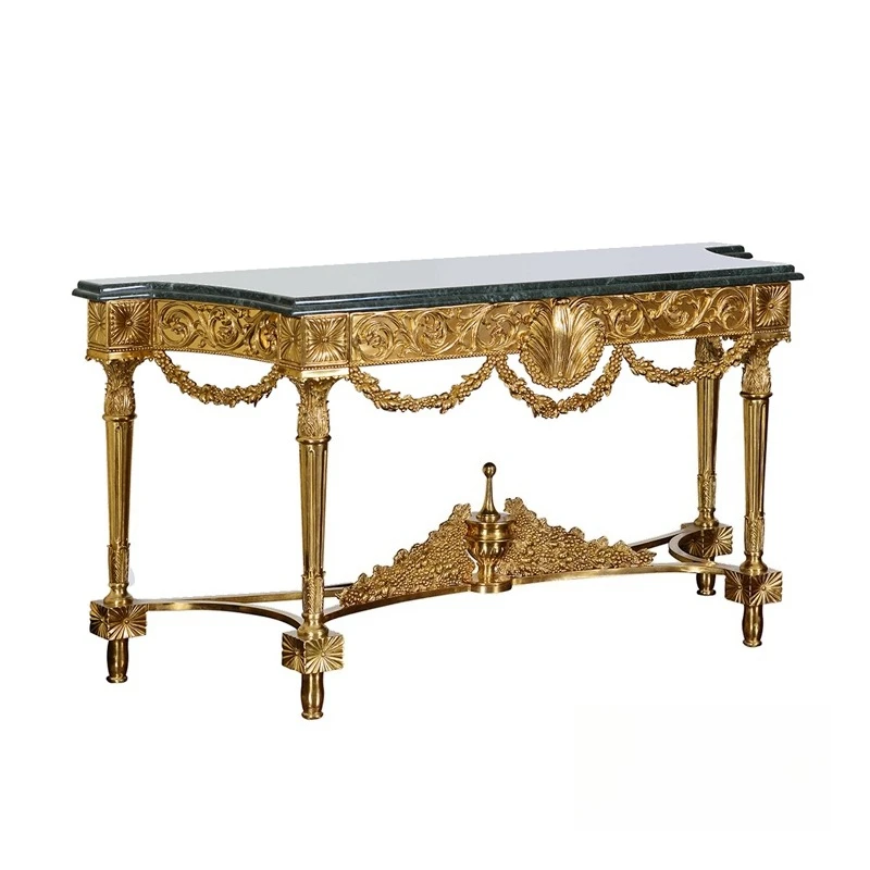 All copper marble gold European decorative console table antique furniture
