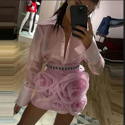 Pink Flowers Skirt Without Sash Without Mini Girls Birthday Party Dress Top Spring Summer Holiday Skirt