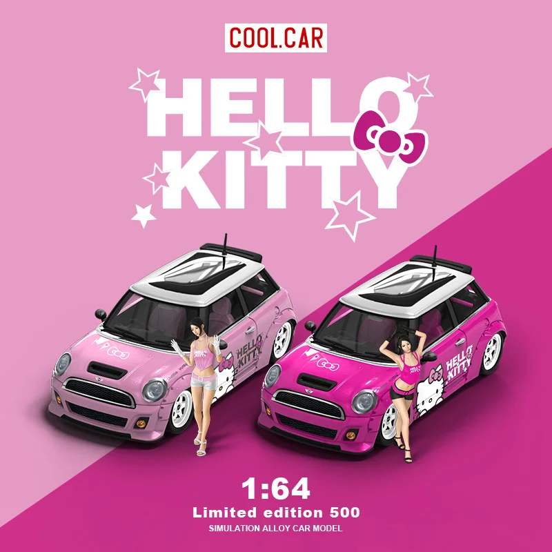 

Spot 1:64 Mini Kitty Powder Small Scale Simulation Alloy Car Model Toys Collection Ornaments Gifts With Dolls