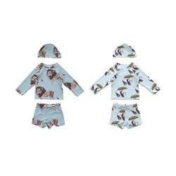 Children's Swimwear Panda Long Sleeve Sun Protection Split Swimsuits Boys' Swimsuit Kids Summer Baby Hot Spring Swimwears