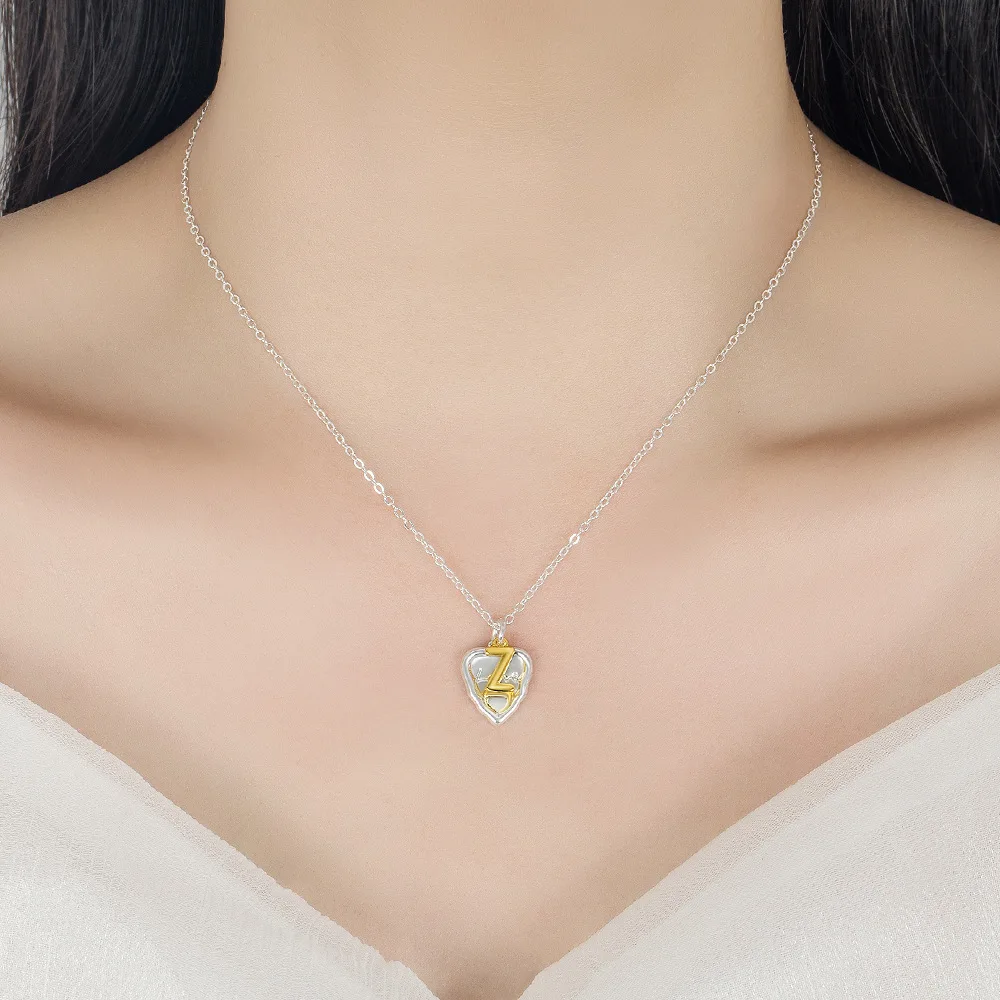 Vintage 925 Sterling Silver 26 Style Letter Necklaces For Women  Elegant Jewelry Wholesale  Money 925 jewellery image 5