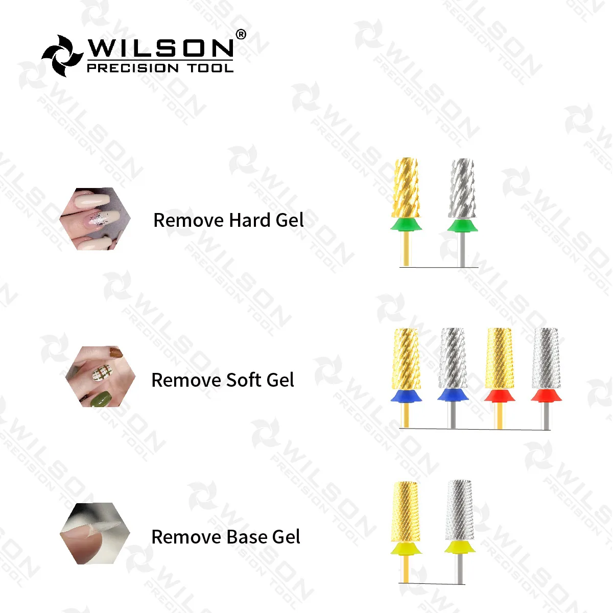 WILSON Punte a canna conica grande: utensili/chiodi/manicure/accessori per unghie/punte da trapano