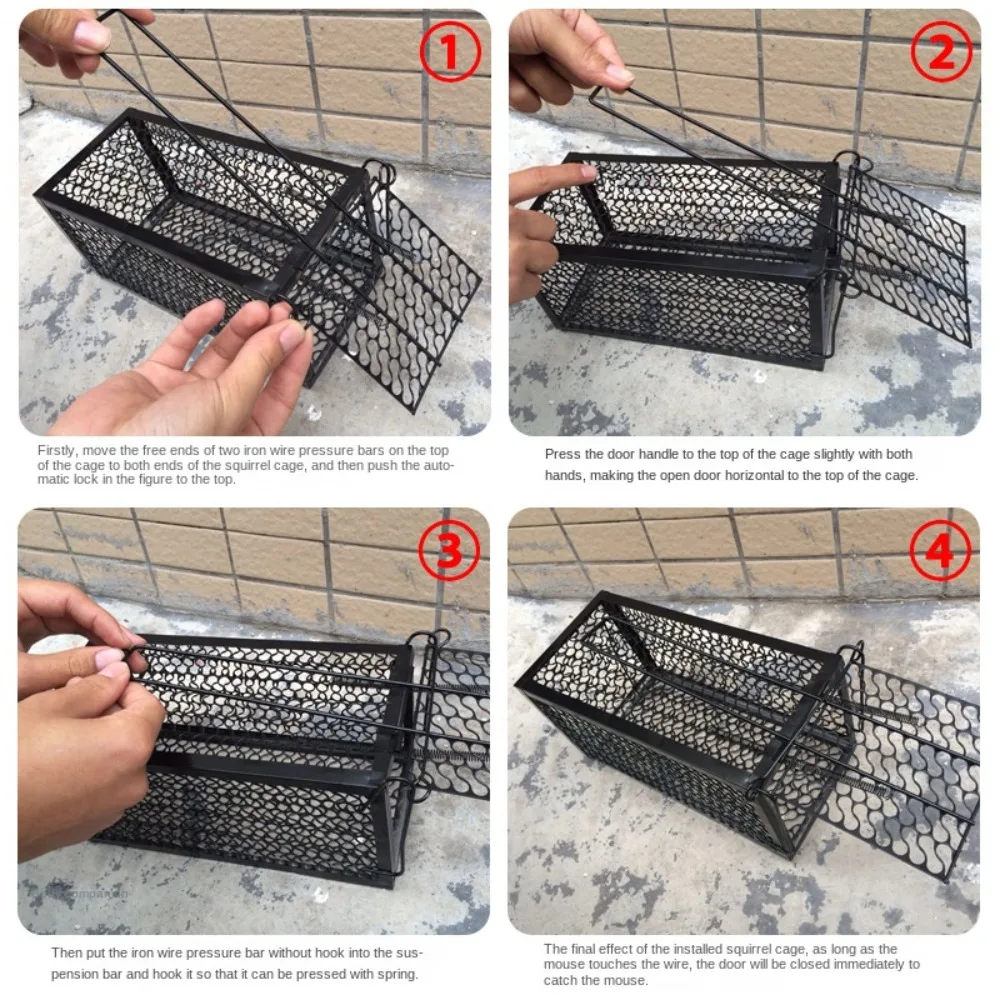 Self-locking Trap Catcher Mouse Rat Bait Mice Live Box Mice Trap Cage Household Mouse Catcher  Animal Control Hamster Iron Cage