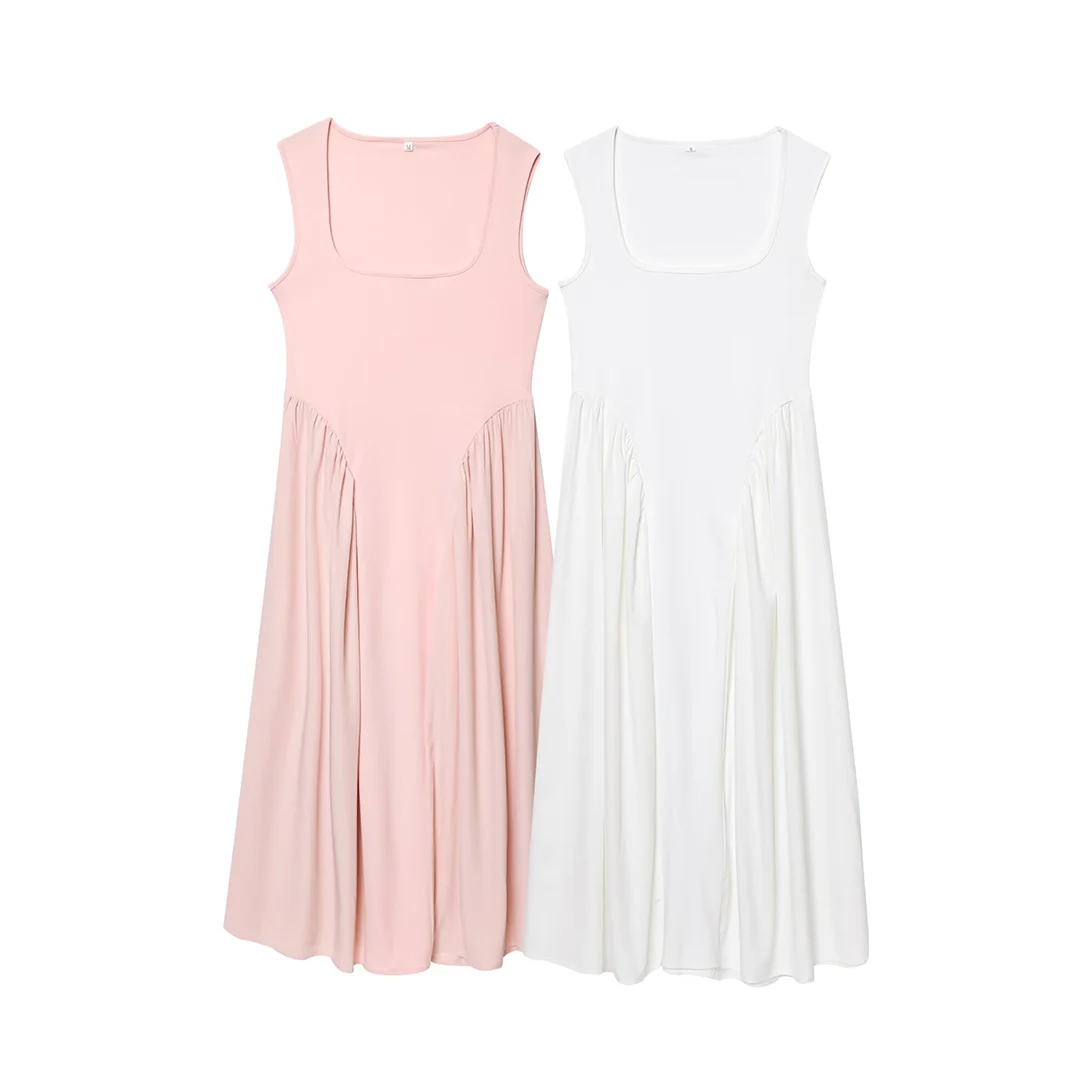 

Korejepo New Women Dress Clothing European American Style Fashionable Simple Temperament Sleeveless Knitted Large Swing Dresses