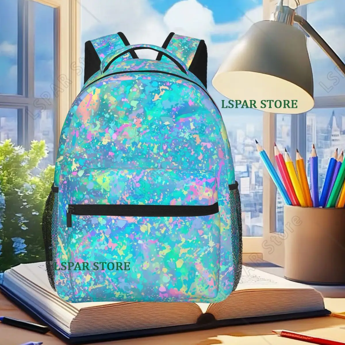 

Colorful Paint Graffiti Pattern Backpack Student Boys Girls BookBag Kids School Bag Laptop Shoulder Bags for Men Women