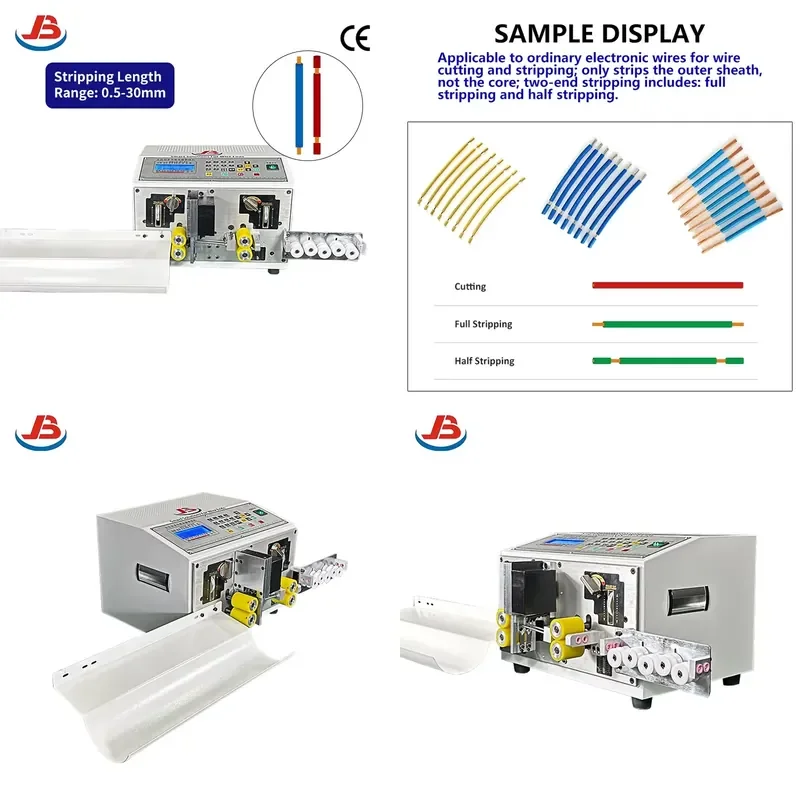 AP01 JB-320 Fully Automatic Computer Controlled Two-Wire Cutting and Stripping Machine for Double Cable Conductor Peeling