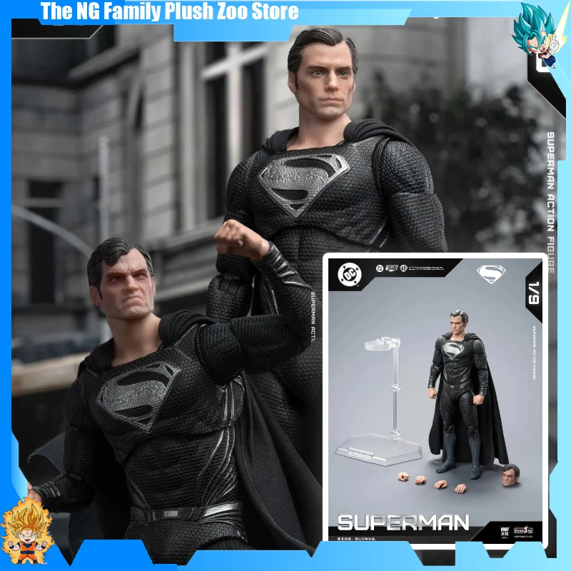 Fondjoy Original 1/9 Escala Black Superman Anime Figura de acción - Estatua de modelo coleccionable con articulaciones móviles para juguetes y regalos