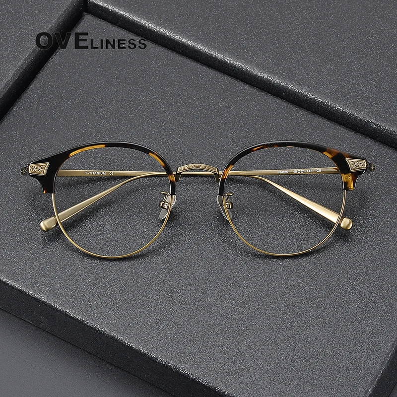 

Acetate Titanium optical Glasses Frame Men Retro Round myopia Prescription Eyeglasses frames Women 2025 New Eyewear spectacles