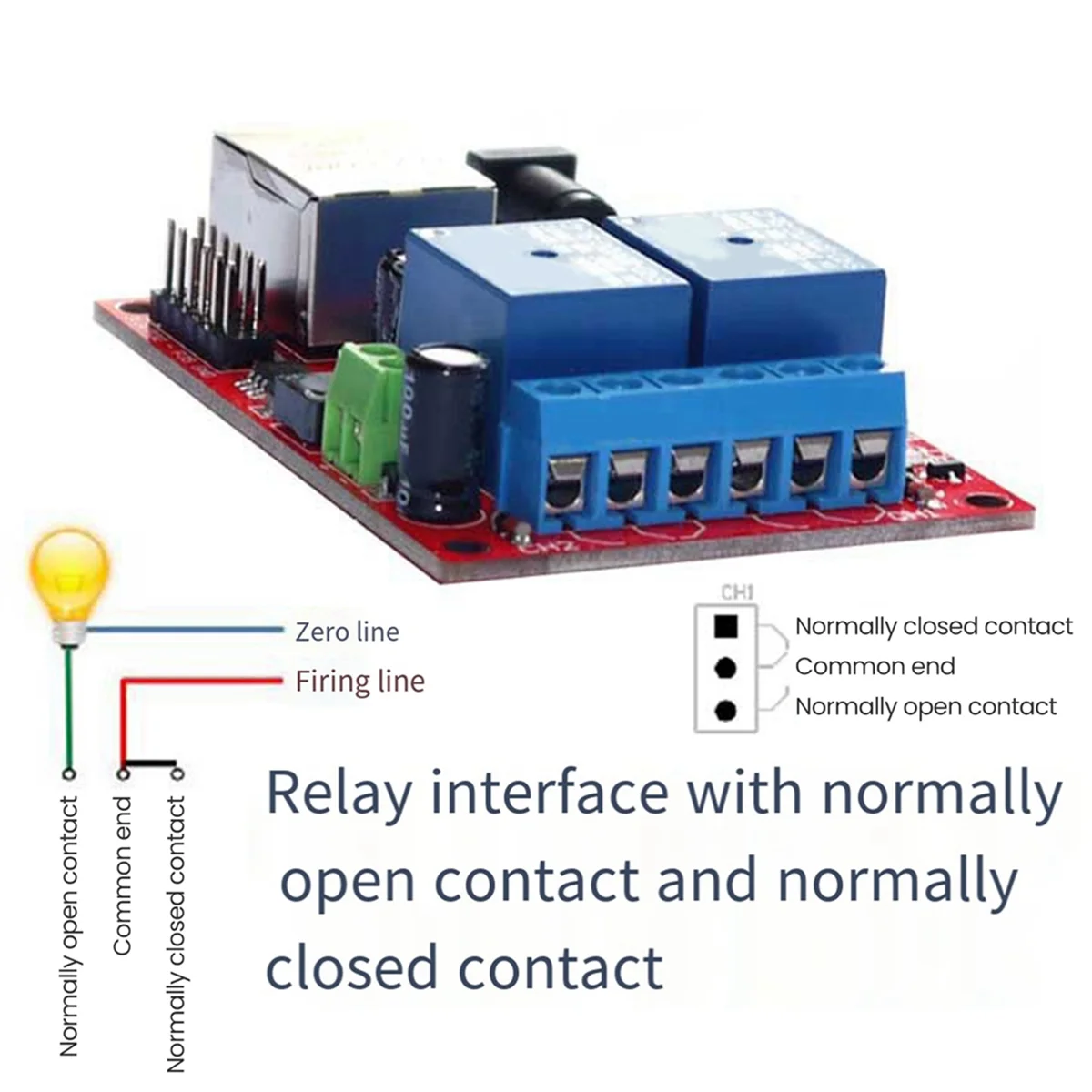 A93P LAN Ethernet 2 Way Relay Board Delay Switch TCP/UDP Controller Module WEB Server US Plug