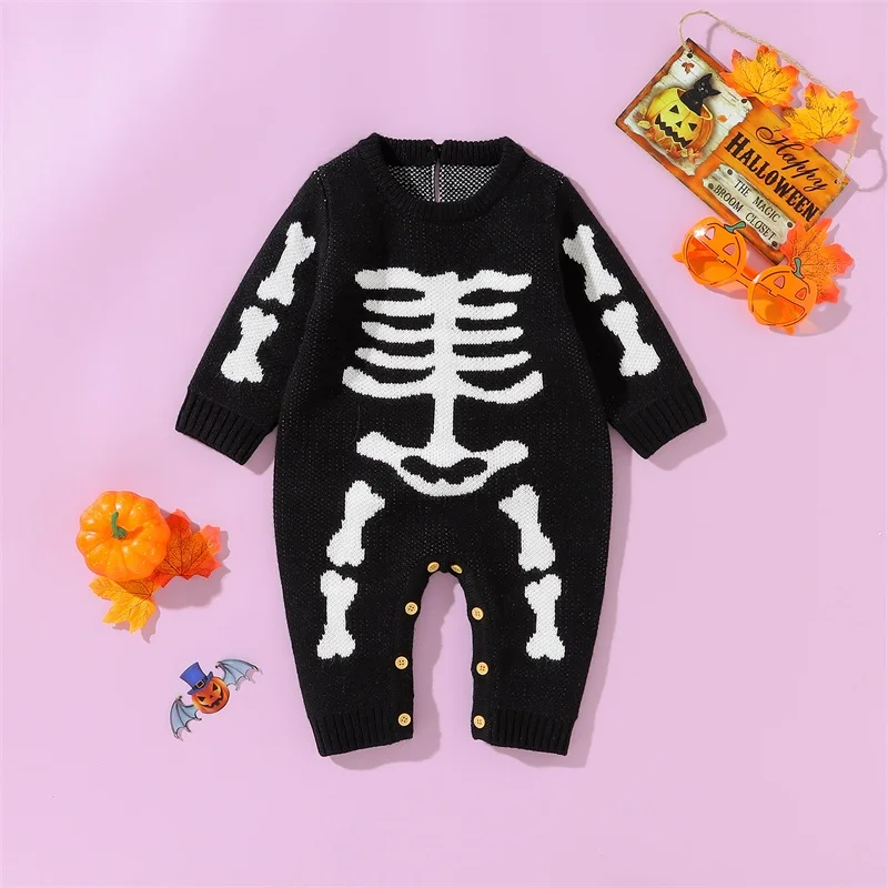 

Toddler Boys Halloween Costume Romper Infant Short Sleeve Round Neck Pumpkin Print Jumpsuit Baby Casual Playsuit