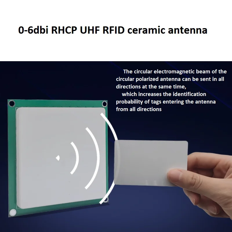 PCB size 70*70mm 4dbi 10cm-7m read range rfid uhf ceramic antenna SMA ipex MMCX connector for embedded handheld reader systems