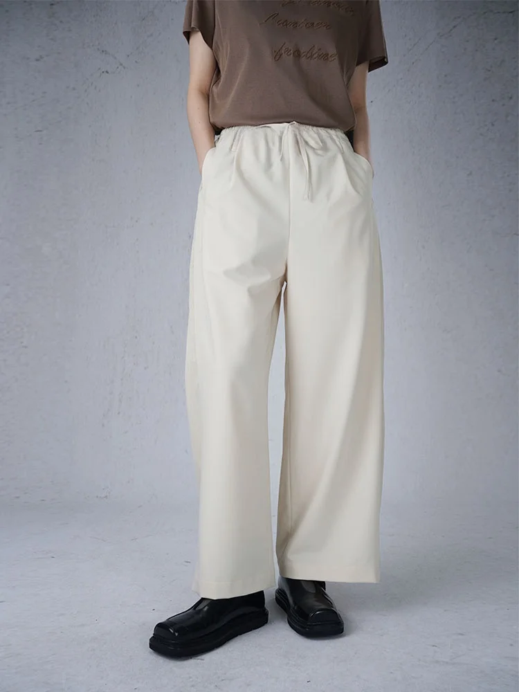 

ADust повседневные широкие прямые брюки цветная блузка контрастные женские свободные брюки с высокой талией простые повседневные брюки