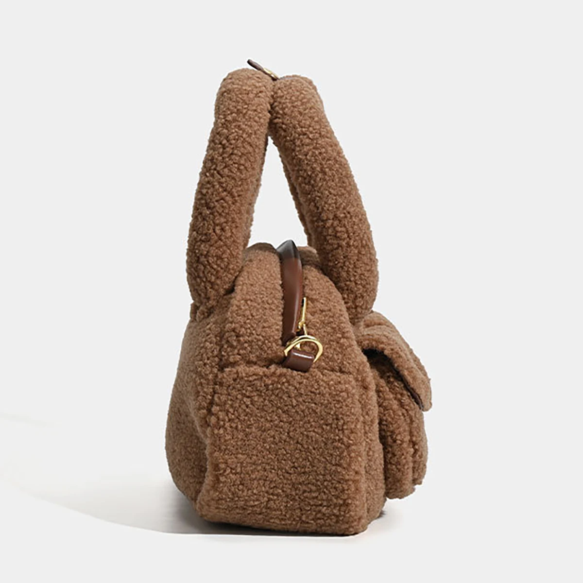 حقيبة كتف نسائية شتوية جديدة من القطيفة، حقيبة بوسطن ريترو وبسيطة، حقيبة كروس متعددة الجيوب، حقيبة يد كاجوال يومية.