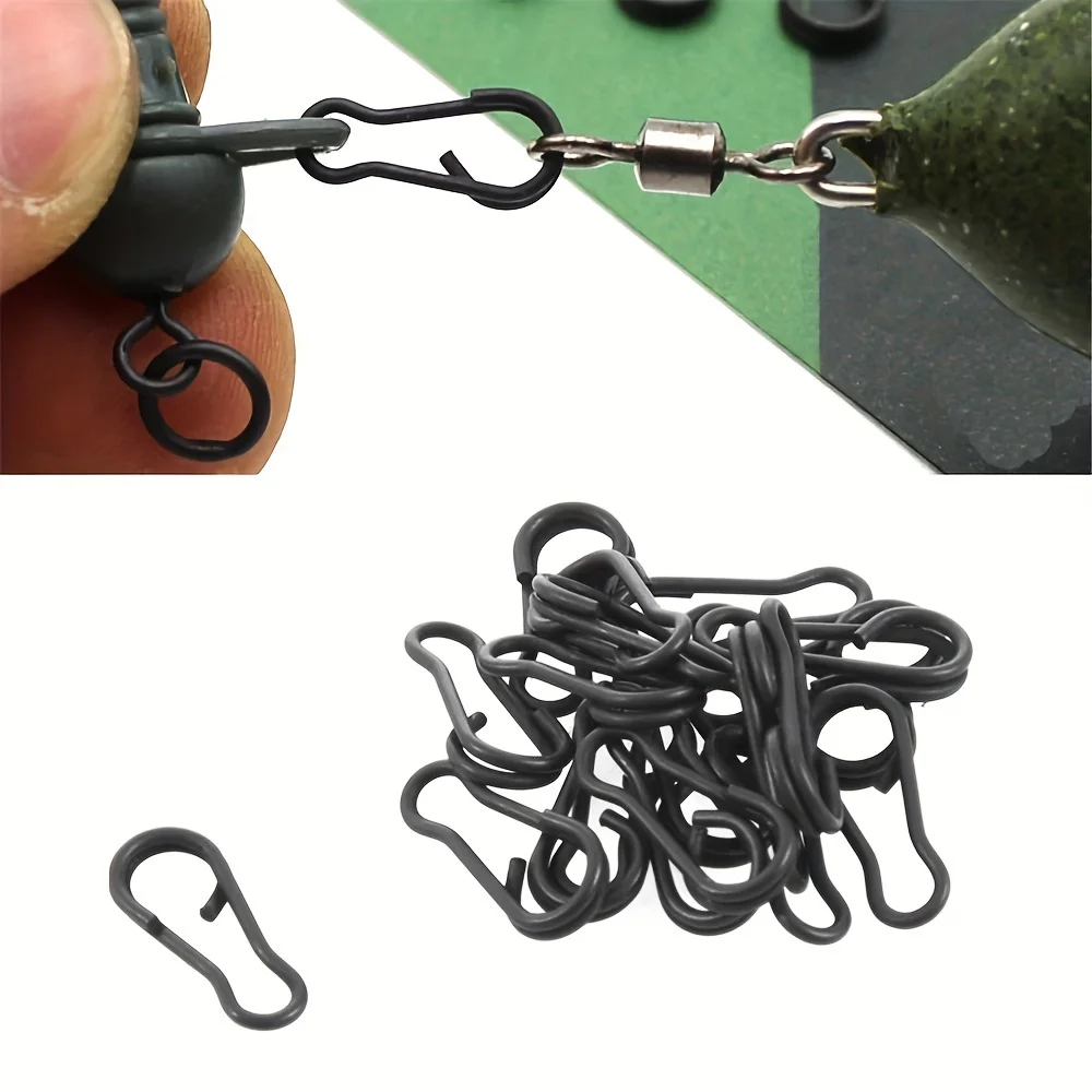 30 Stück 9mm/13mm Schnellwechsel-Angelkarabiner, Rollwirbel-Verbinder, Karpfenangelzubehör, Terminal-Tackle