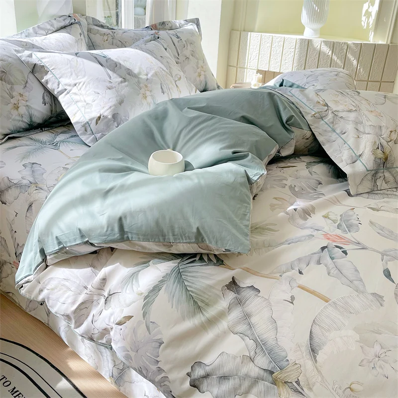 Funda nórdica estampada 100% algodón, funda de edredón de 200x230cm, funda de edredón suave, ropa de cama para habitación de niñas, funda nórdica (incluye funda de almohada)