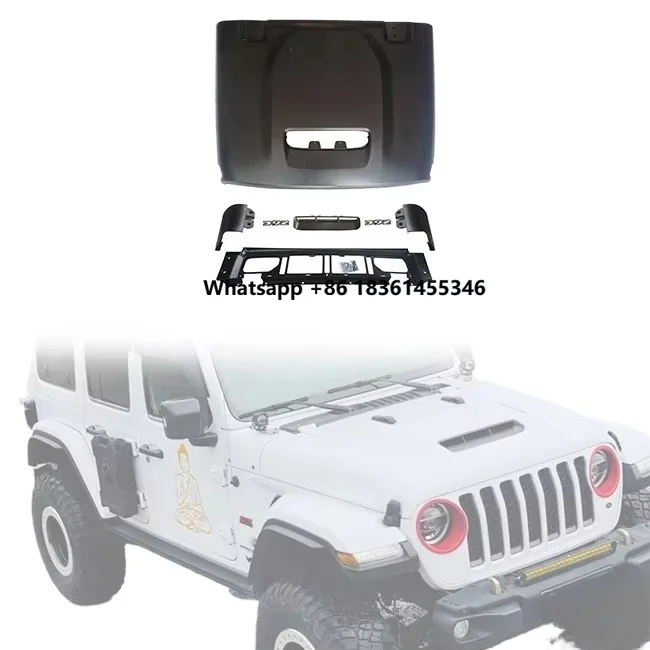 

LED Head Light 4x4 Accessories 392 Engine Hood Cover Bonnet Engine Protecter Steel 2018+