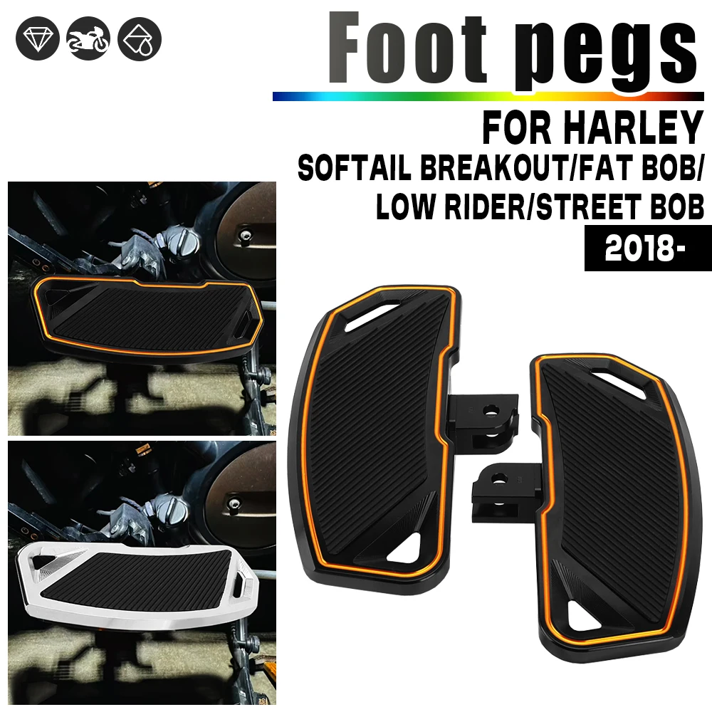 

For Softail Breakout Street Bob Low Rider Fatbob Sport Glide Motorcycle Footrest Footpeg Front Floorboards Pedal Rider Footboard