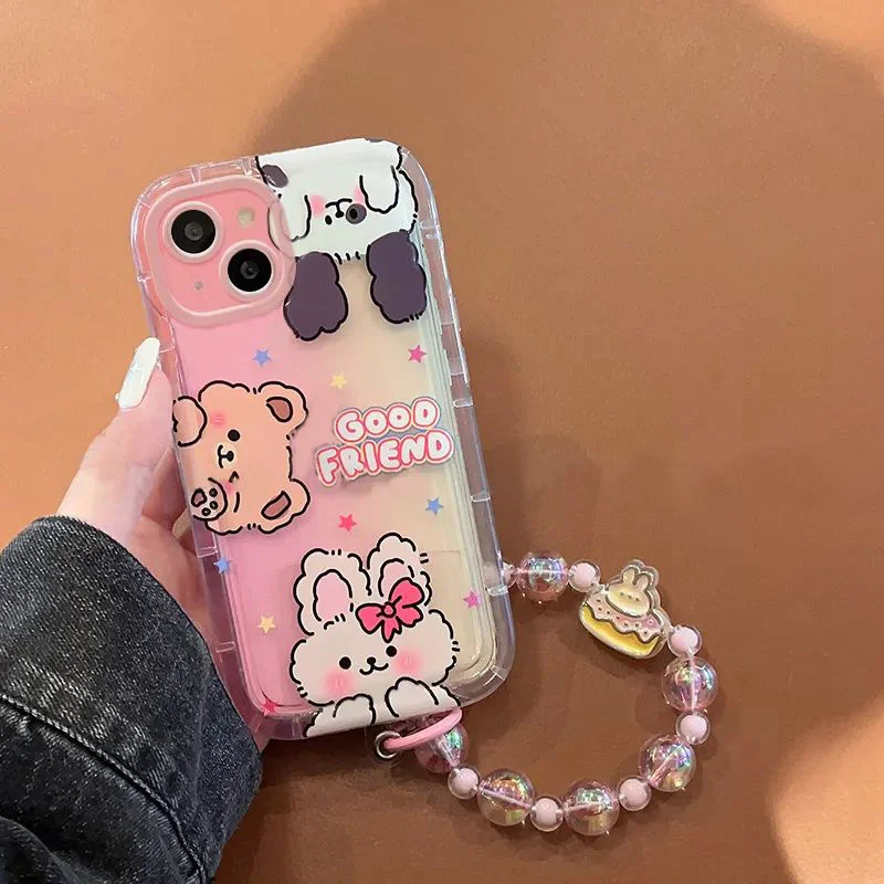 TD163 Cute Rabbit Bear For Realme 3i 5I 6S 7 8 NEO2 GT2 Pro Master Edition NARZO 50i 30 PRO Case DIY TPU Soft Cover