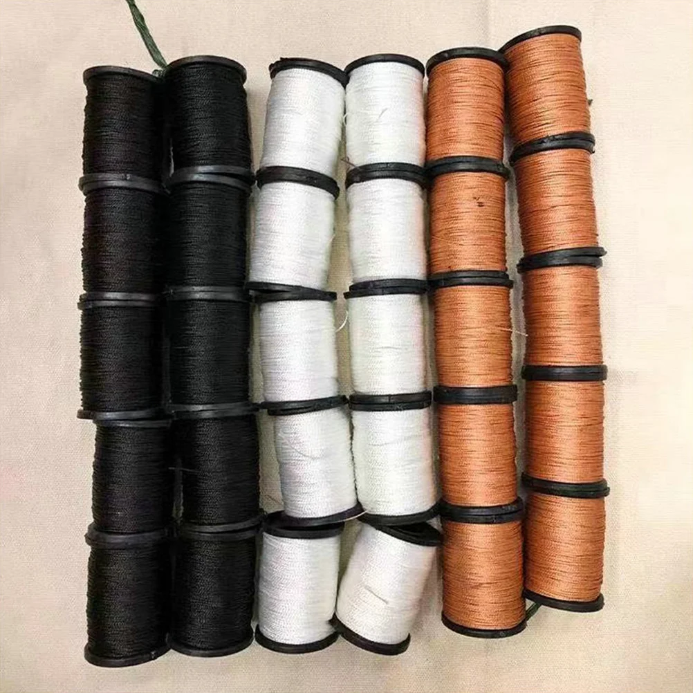 

3 Rolls Sewing Thread Bookbinding Cord Cobbler Thread Tailoring Line Black White Brown Strong Multipurpose Stitching Quilting