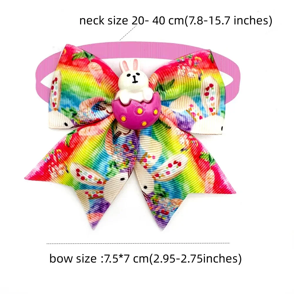 50/100Pcs Easter Small Dog Cat Bowties Rabbit Style Grooming Bows Adjustable Puppy Pets Bowties Festival Decoration Bowknots