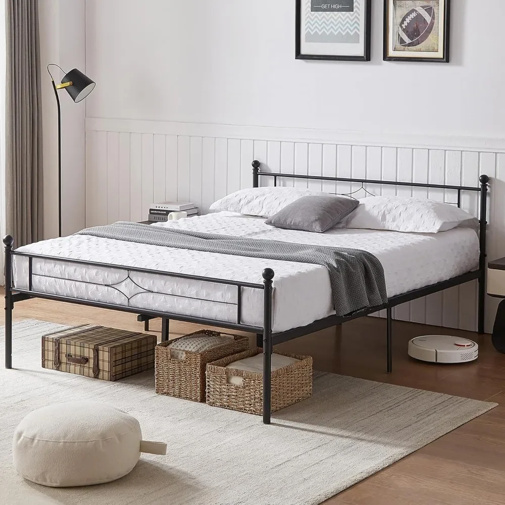

BedsPick Full Size Metal Bed Frame with Headboard and Footboard, Platform Bed Frame with Premium Steel Slats Support/12.5'' Unde